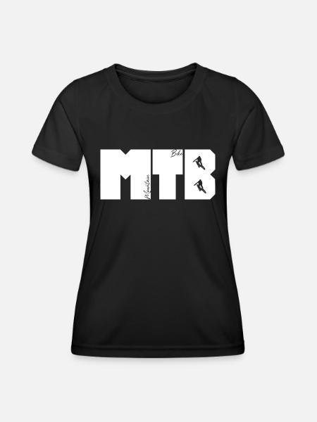 MTB lettering - Women's Functional T-Shirt - black