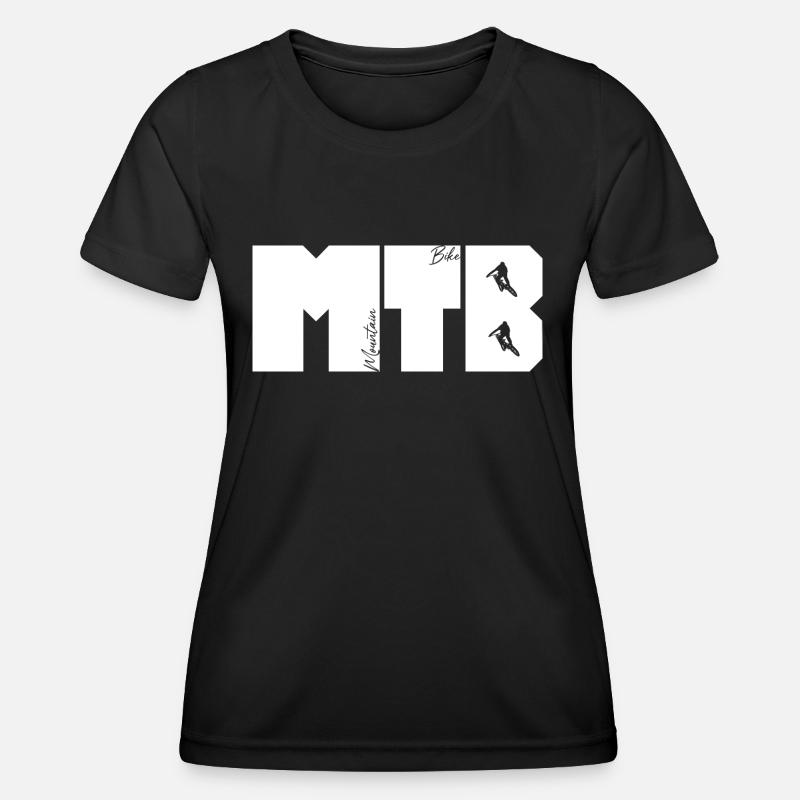MTB lettering - Women's Functional T-Shirt - black
