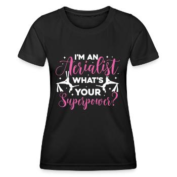 Je suis un acrobate. Quel est votre super-pouvoir ? - T-shirt sport Femme - noir - Devant - AI Model Female 172 light (172cm)