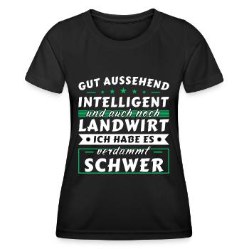 Gut aussehend intelligent - Landwirt Edition - Frauen Funktions-T-Shirt - Schwarz - Vorne - AI Model Female 172 light (172cm)