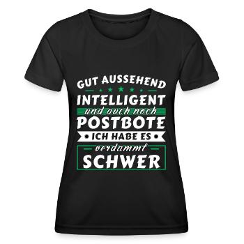 Gut aussehend intelligent - Postbote Edition - Frauen Funktions-T-Shirt - Schwarz - Vorne - AI Model Female 172 light (172cm)