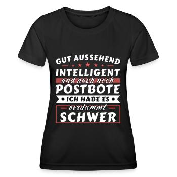 Gut aussehend intelligent - Postbote Edition - Frauen Funktions-T-Shirt - Schwarz - Vorne - AI Model Female 172 light (172cm)