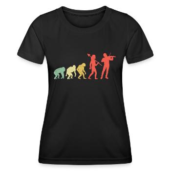 Evolution Violon Instrument Violoniste Viole de gambe - T-shirt sport Femme - noir - Devant - AI Model Female 172 light (172cm)