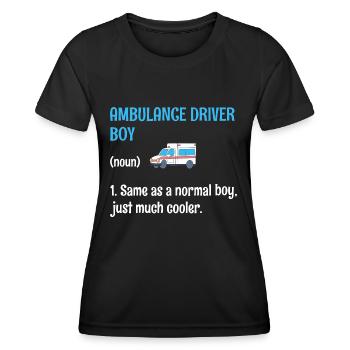Ambulancier Garçon Identique À Un Garçon Normal EMS Para - T-shirt sport Femme - noir - Devant - AI Model Female 172 light (172cm)