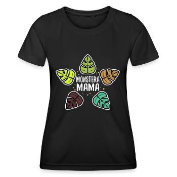 Monstera Mama - T-shirt sport Femme - noir - Devant - AI Model Female 172 light (172cm)