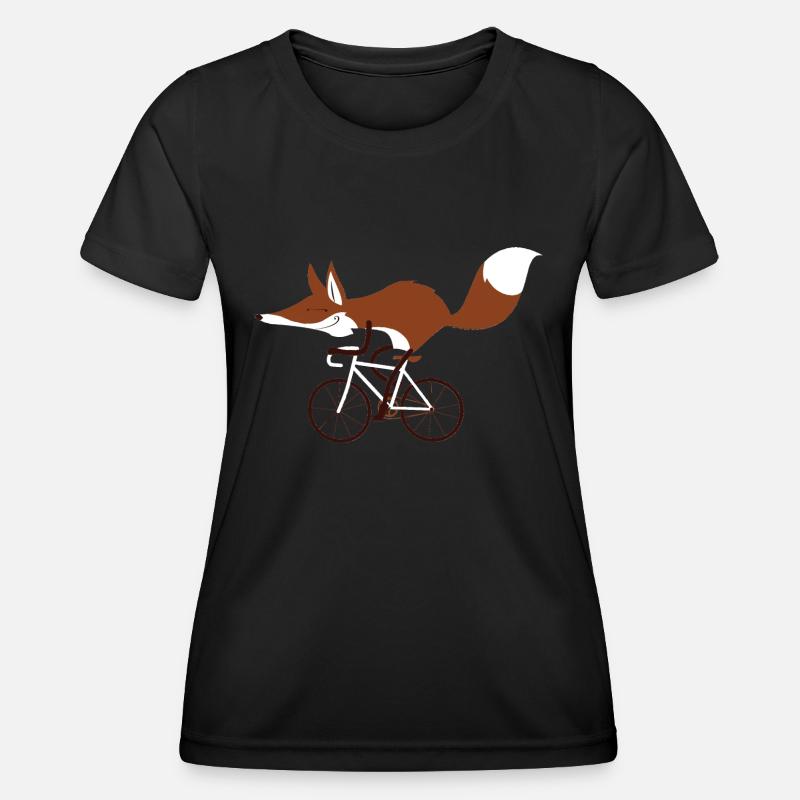 Cycling fox - Women's Functional T-Shirt - black