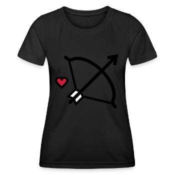 Bow and arrow Cupid's arrow for lovers - Women's Functional T-Shirt - black - Front - AI Model Female 172 light (172cm)