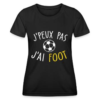 je peux pas j'ai foot - T-shirt sport Femme - noir - Devant - AI Model Female 172 light (172cm)