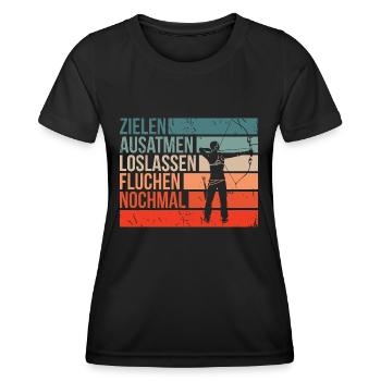 Bogenschützen Pfeil & Bogen Geschenk - Frauen Funktions-T-Shirt - Schwarz - Vorne - AI Model Female 172 light (172cm)