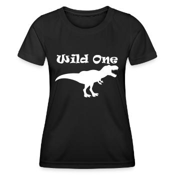 Dinosaurier Dino Dinosaur - Frauen Funktions-T-Shirt - Schwarz - Vorne - AI Model Female 172 light (172cm)