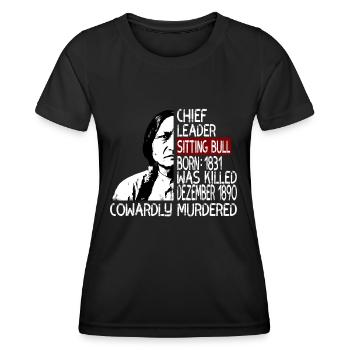 Sitting Bull T Shirt - Frauen Funktions-T-Shirt - Schwarz - Vorne - AI Model Female 172 light (172cm)