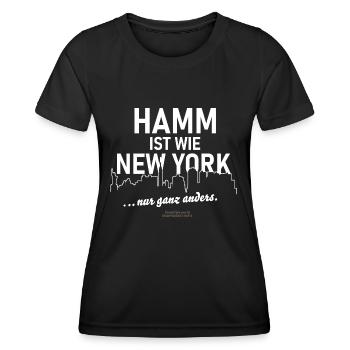 Hamm - Frauen Funktions-T-Shirt - Schwarz - Vorne - AI Model Female 172 light (172cm)