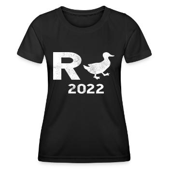 Rente Ente Rentner Rentnerin Pension 2022 Geschenk - Frauen Funktions-T-Shirt - Schwarz - Vorne - AI Model Female 172 light (172cm)