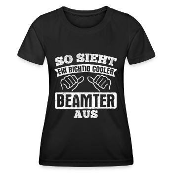 So Sieht Cooler Beamter Aus Beamter - Frauen Funktions-T-Shirt - Schwarz - Vorne - AI Model Female 172 light (172cm)