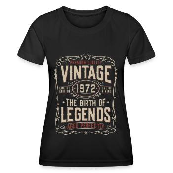 1972 Vintage Born Legends Vintage Birthday - Women's Functional T-Shirt - black - Front - AI Model Female 172 light (172cm)