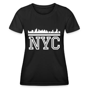 NYC Lettering - Women's Functional T-Shirt - black - Front - AI Model Female 172 light (172cm)