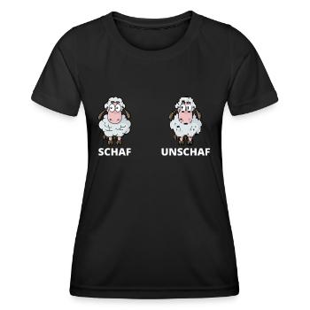 Schäfchen Schaf Unschaf Schafbock Schaffell - Frauen Funktions-T-Shirt - Schwarz - Vorne - AI Model Female 172 light (172cm)
