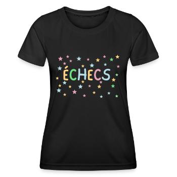 échecs pastel étoiles - T-shirt sport Femme - noir - Devant - AI Model Female 172 light (172cm)
