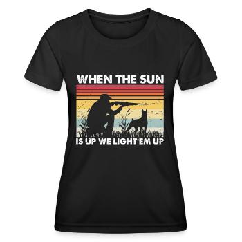 Funny Duck Hunting Design Hunters Hunting Ducks Design - Women's Functional T-Shirt - black - Front - AI Model Female 172 light (172cm)