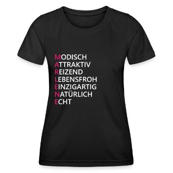 Marlene Name Geschenk - Frauen Funktions-T-Shirt - Schwarz - Vorne - AI Model Female 172 light (172cm)