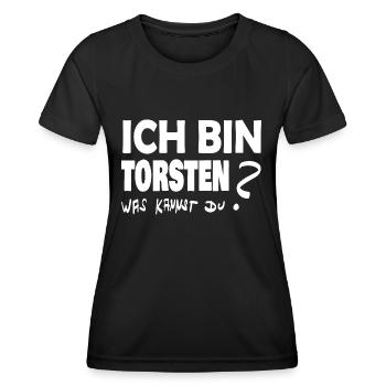Ich bin torsten was kannst Du - Frauen Funktions-T-Shirt - Schwarz - Vorne - AI Model Female 172 light (172cm)