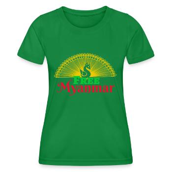Libérez le Myanmar. Solidarité avec le Myanmar - T-shirt sport Femme - vert - Devant - AI Model Female 172 dark (172cm)