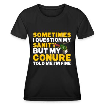 Molinasittich Perroquet Oiseau Perruche du Soleil - T-shirt sport Femme - noir - Devant - AI Model Female 172 light (172cm)