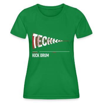 Kick Drum - Synthesizer - Techno Bass - Frauen Funktions-T-Shirt - Kelly Green - Vorne - AI Model Female 172 dark (172cm)