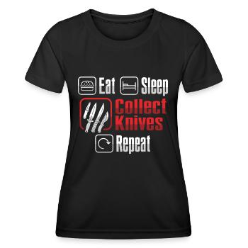 Couteau de boucher Couteau Collectionneur de couteaux - T-shirt sport Femme - noir - Devant - AI Model Female 172 light (172cm)