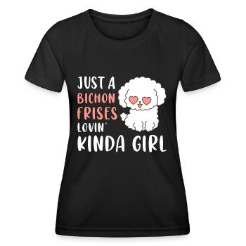 Bichon Frisé Propriétaire Chiens Cadeau - T-shirt sport Femme - noir - Devant - AI Model Female 172 light (172cm)