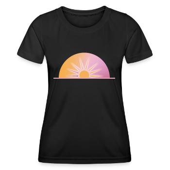 Lever de soleil pastel - T-shirt sport Femme - noir - Devant - AI Model Female 172 light (172cm)