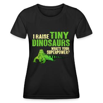 Leguan Eidechse Reptil Herpetologe - Frauen Funktions-T-Shirt - Schwarz - Vorne - AI Model Female 172 light (172cm)