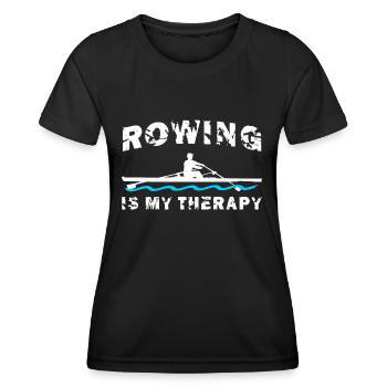 Rowing is my therapy, rowing, rowing - Women's Functional T-Shirt - black - Front - AI Model Female 172 light (172cm)