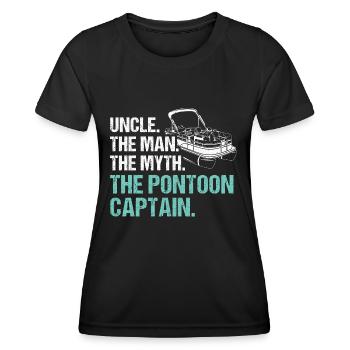 Pontonboot Kapitän Bootfahren See Pontoon - Frauen Funktions-T-Shirt - Schwarz - Vorne - AI Model Female 172 light (172cm)