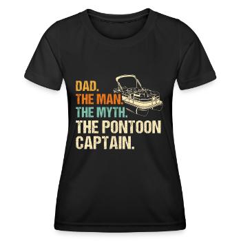 Pontonboot Kapitän Bootfahren See Pontoon - Frauen Funktions-T-Shirt - Schwarz - Vorne - AI Model Female 172 light (172cm)