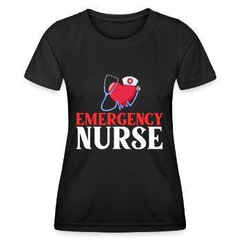 Infirmière d’urgence Premiers soins - T-shirt sport Femme - noir - Devant - AI Model Female 172 light (172cm)