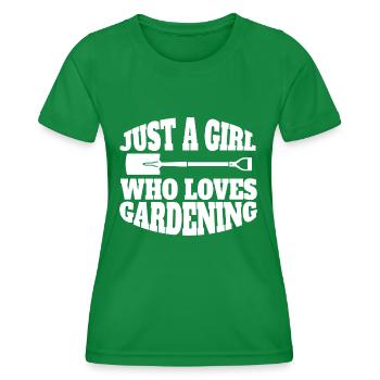 Gardener Garden Girl Orchard Hobby Gardener - Women's Functional T-Shirt - kelly green - Front - AI Model Female 172 dark (172cm)