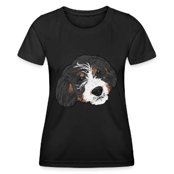 Cadeau pour chien Bernedoodle - T-shirt sport Femme - noir - Devant - AI Model Female 172 light (172cm)