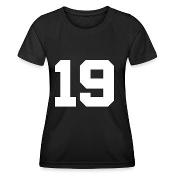 Anzahl 19 - Frauen Funktions-T-Shirt - Schwarz - Vorne - AI Model Female 172 light (172cm)