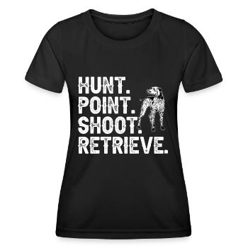 Chien GSP allemand à poil court - T-shirt sport Femme - noir - Devant - AI Model Female 172 light (172cm)