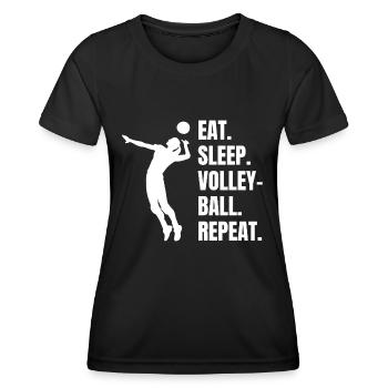 Volleyball Cadeau Volleyball de plage Volleyball Volleyball Joueur de volleyball - T-shirt sport Femme - noir - Devant - AI Model Female 172 light (172cm)
