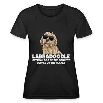 Labradoodle Hund - Frauen Funktions-T-Shirt - Schwarz - Vorne - AI Model Female 172 light (172cm)