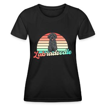 Labradoodle Hund - Frauen Funktions-T-Shirt - Schwarz - Vorne - AI Model Female 172 light (172cm)