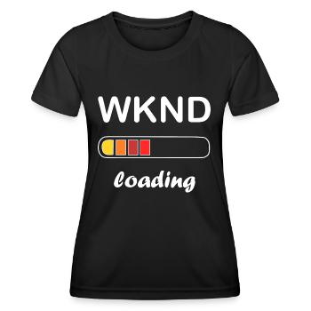 weekend loading / Warten auf das Wochenende - Frauen Funktions-T-Shirt - Schwarz - Vorne - AI Model Female 172 light (172cm)