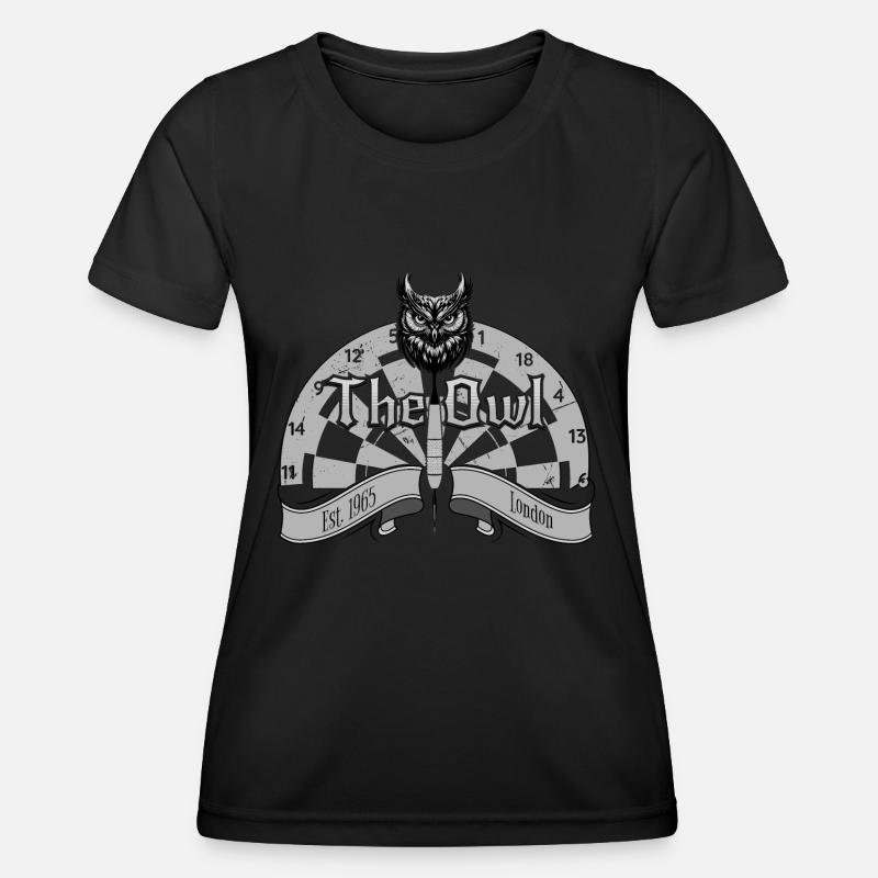 Darts The Owl - Women's Functional T-Shirt - black
