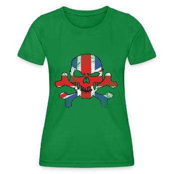 Crâne britannique vintage - T-shirt sport Femme - vert - Devant - AI Model Female 172 dark (172cm)
