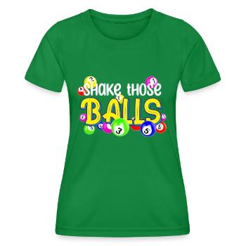 Secouez ces balles | Bingo - T-shirt sport Femme - vert - Devant - AI Model Female 172 dark (172cm)