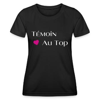 Témoin au top - T-shirt sport Femme - noir - Devant - AI Model Female 172 light (172cm)