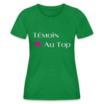 Témoin au top - T-shirt sport Femme - vert - Devant - AI Model Female 172 dark (172cm)
