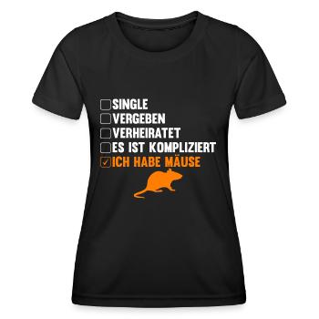 Es ist kompliziert ich habe Mäuse - Frauen Funktions-T-Shirt - Schwarz - Vorne - AI Model Female 172 light (172cm)